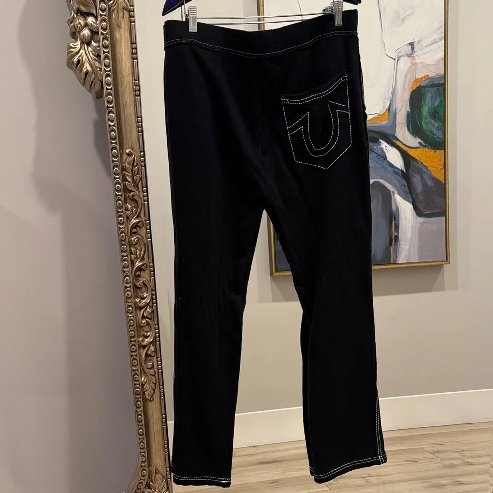 True Religion Black Sweatpants with White Accents